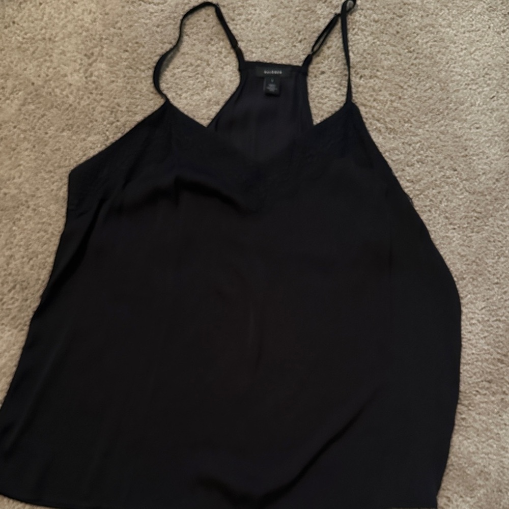 Halogen Black Lace-Trim Camisole Tank